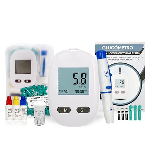 Blutzuckermessgerät - Weiß - BG-707 Blutzuckermessgerät Set - Inkl. 50 Teststreifen und 50 Lanzetten zur Blutzuckermessung - Glucose monitor - Zuckermessgerät mit Stechhilfe zur Blutzucker Messen von Behler Instruments