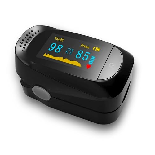 Behler Instruments - Fingerpulsoximeter C101A2 - Pulsoximeter - Tragbares Gerät zur Messung der Sauerstoffsättigung und Herzfrequenz - Oximeter - inklusive Batterien, Farbdisplay von Behler Instruments
