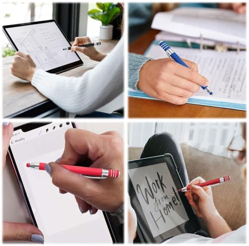16 Stück Kugelschreiber mit touchpen, 4 Farben 2 in 1 Kugelschreiber, Hochwertig Metall Kugelschreiber Set Kapazitive Stylus, Kugelschreiber touchpen für Pad Tablet Smartphone Touchscreen 16 Stück Kugelschreiber mit touchpen, 4 Farben 2 in 1 Kugelschreiber, Hochwertig Metall Kugelschreiber Set Kapazitive Stylus, Kugelschreiber touchpen für Pad Tablet Smartphone Touchscreen von Behogan