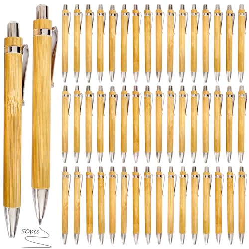 50 Stück Holz Kugelschreiber, Kugelschreibern Set Schreibgerät Bambus Holzkugelschreiber Kugelschreiber Set Natur Umweltfreundlich Plastikfreier für Lehrer Mitarbeiter, Schwarz 50 Stück Holz Kugelschreiber, Kugelschreibern Set Schreibgerät Bambus Holzkugelschreiber Kugelschreiber Set Natur Umweltfreundlich Plastikfreier für Lehrer Mitarbeiter, Schwarz von Behogan