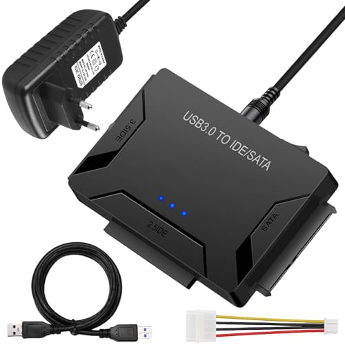 Behogan USB 3.0 zu SATA und IDE Adapter, USB 3.0 auf SATA Festplatten Adapter, mit 12 V/2 A Netzteil, Festplatten Adapter für 2,5'' und 3,5'' HDD & IDE HDD Behogan USB 3.0 zu SATA und IDE Adapter, USB 3.0 auf SATA Festplatten Adapter, mit 12 V/2 A Netzteil, Festplatten Adapter für 2,5'' und 3,5'' HDD & IDE HDD von Behogan