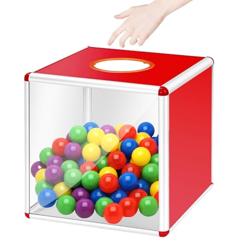 Transparente Lotterie-Box: 25cm Tombola-Box mit Aluminium Legierung, Spendenbox, Acrylspendenbox, Wahlurne, Empfohlene Box, Quadratische Spielbox, Transparente Aufbewahrungsbox, Kommentar Box von Behogan
