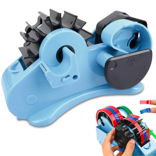 Wärmebandabroller: 35 mm Mehrfach Geschnittener Wärmebandabroller, Wärmeband mit Stifthalter, Sublimation für Wärmeband, Halbautomatischer Klebebandabroller mit Fachschlitzen (Blau) von Behogan