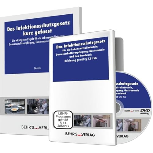 Das Infektionsschutzgesetz - deutsch (DVD) + IFSG kurz gefasst (10 Broschüren in versch. Sprachen): für die Lebensmittelindustrie, ... und das Handwerk - Belehrung gemäß § 43 IfSG von Behr'S Verlag