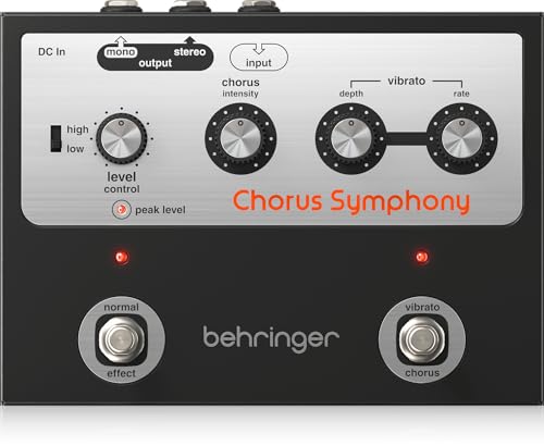 Behringer CHORUS SYMPHONY Vintage '70s Modulation Pedal mit BBD Chorus und Vibrato Modi, Variablem Eingangsbereich und Breitem 3D Stereo Effekt Behringer CHORUS SYMPHONY Vintage '70s Modulation Pedal mit BBD Chorus und Vibrato Modi, Variablem Eingangsbereich und Breitem 3D Stereo Effekt von Behringer