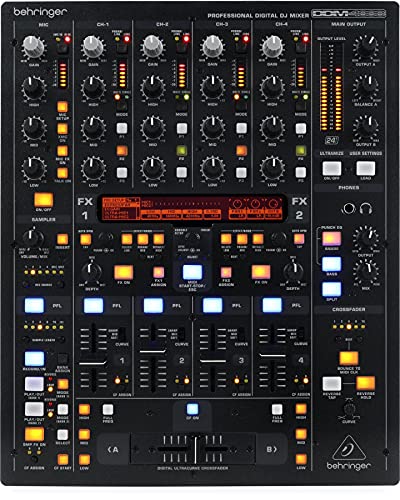 Behringer DIGITAL PRO MIXER DDM4000 Ultimativer 5-Kanal-Digital-DJ-Mixer mit Sampler, 4 FX-Sektionen, zwei BPM-Zählern und MIDI von Behringer