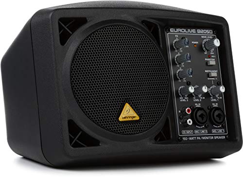Behringer EUROLIVE B205D Ultra-kompaktes 150W PA/Mikrofon-Monitor-System mit 3-Kanal-Mixer und 3-Band-Equalizer von Behringer