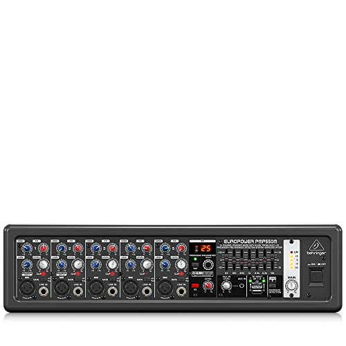 Behringer EUROPOWER PMP550M 500-Watt-5-Kanal-Powermixer mit Klark Teknik Multi-FX-Prozessor, FBQ-Feedback-Erkennungssystem und Wireless-Option von Behringer