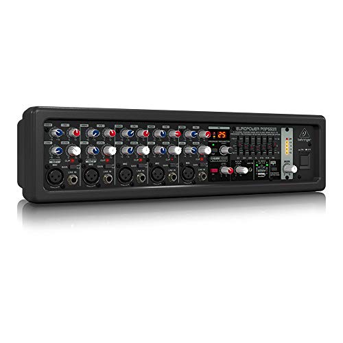 Behringer EUROPOWER PMP550M 500-Watt-5-Kanal-Powermixer mit Klark Teknik Multi-FX-Prozessor, FBQ-Feedback-Erkennungssystem und Wireless-Option von Behringer