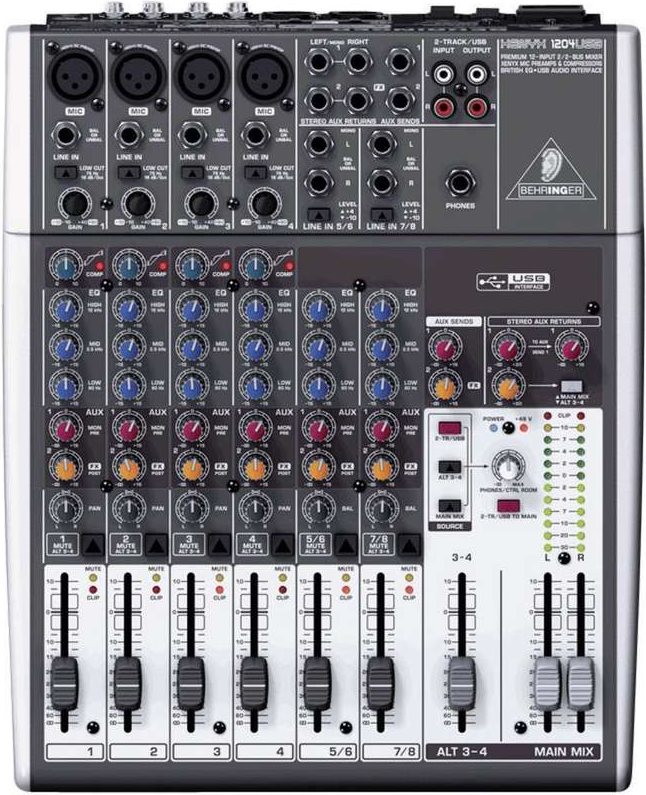 Behringer Konsolen-Mischpult XENYX 1204 USB Anzahl Kanäle:8 USB-Anschluss (XENYX 1204 USB) von Behringer