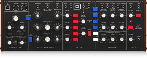 Behringer Model D Authentischer analoger Synthesizer mit 3 VCOs, Leiterfilter, LFO und Eurorack-Format von Behringer