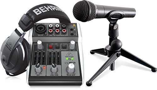 Behringer PODCASTUDIO 2 USB Komplettes PODCASTUDIO-Bundle mit USB-Mixer, Mikrofon, Kopfhörer und mehr von Behringer