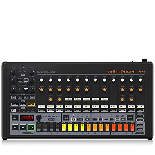 Behringer RHYTHM DESIGNER RD-8 MKII Classic Analog Drum Machine mit 16 Drum Sounds, 64 Step Sequencer, Wave Designer und Dual-Mode Filter von Behringer