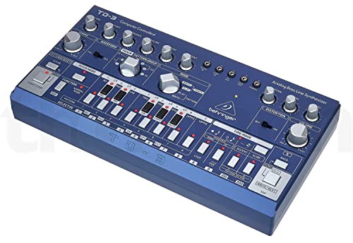 Behringer TD-3-BU Analoger Bass-Line-Synthesizer mit VCO, VCF, 16-Stufen-Sequenzer, Distortion-Effekten und 16-stimmiger Polykette von Behringer