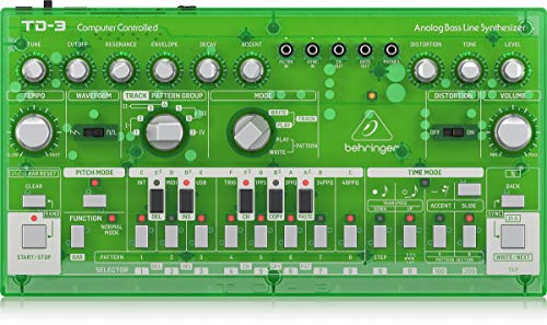 Behringer TD-3-LM Analoger Basslinien-Synthesizer mit VCO, VCF, 16-Stufen-Sequenzer, Verzerrungseffekte und 16-Sprach-Polykette, kompatibel mit PC und Mac von Behringer
