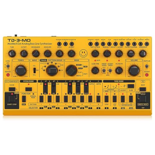 Behringer TD-3-MO-AM Desktop Synthesizer – “Modded Out” Analog Bass Line Synthesizer (Amber Color) – for Synthesizer Musicians von Behringer