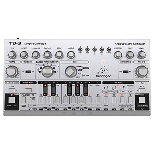 Behringer TD-3-SR Analoger Bass-Line-Synthesizer mit VCO, VCF, 16-stufigem Sequenzer, Verzerrungseffekten und 16-stimmiger Polykette von Behringer