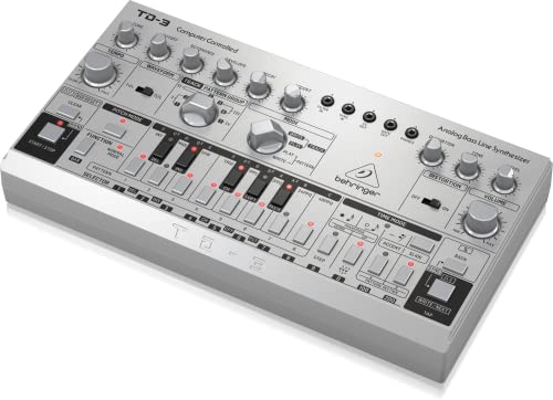 Behringer TD-3-SR Analoger Bass-Line-Synthesizer mit VCO, VCF, 16-stufigem Sequenzer, Verzerrungseffekten und 16-stimmiger Polykette von Behringer