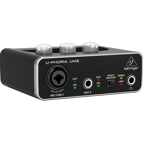 Behringer UM2 Audiophiles 2x2 USB Audio Interface mit XENYX Mikrofonvorverstärker von Behringer