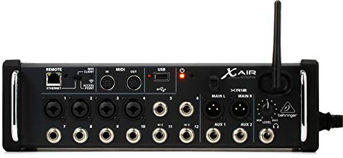 Behringer X AIR XR12 Digitalmixer mit 12 Eingängen für iPad/Android-Tablets mit 4 programmierbaren Midas-Vorverstärkern, 8 Line-Eingängen, integriertem WLAN-Modul und USB-Stereorecorder von Behringer