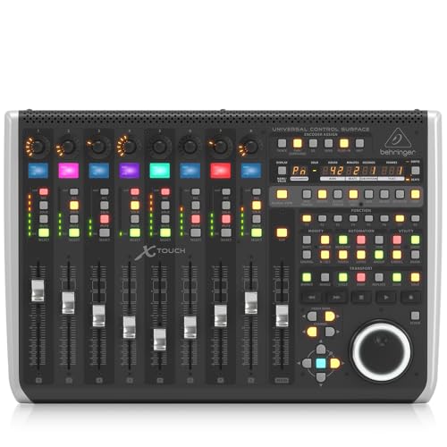 Behringer XTouch Universelle Bedienoberfläche mit 9 berührungsempfindlichen motorisierten Fadern, LCD-Scribble Strips und Ethernet-/USB-/MIDI-Schnittstelle von Behringer