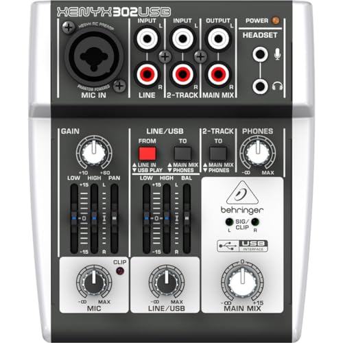 Behringer Xenyx 302 USB-Mischpult für Liveauftritte, Karaoke, im Studio usw. von Behringer