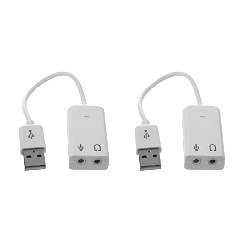 Beifenl 3 stücke 3,5 mm Mikrofon Kopfhörer Buchse USB 2.0 Soundkarte Lautsprecher Audio Adapter Weiß von Beifenl