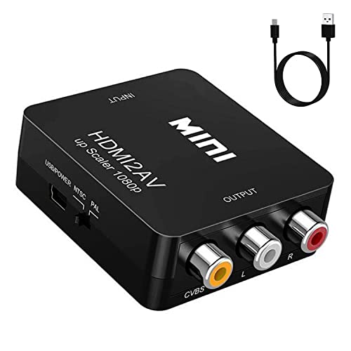 Beigemo HDMI auf RCA Konverter, HD Mi auf RCA Adapter, unterstützt PAL / NTSC mit USB Kabel für Xb0x 360/One, PS3, PS4, Blu-Ray-Player, Andr0id TV Box, F1re Stick, R0ku von Beigemo