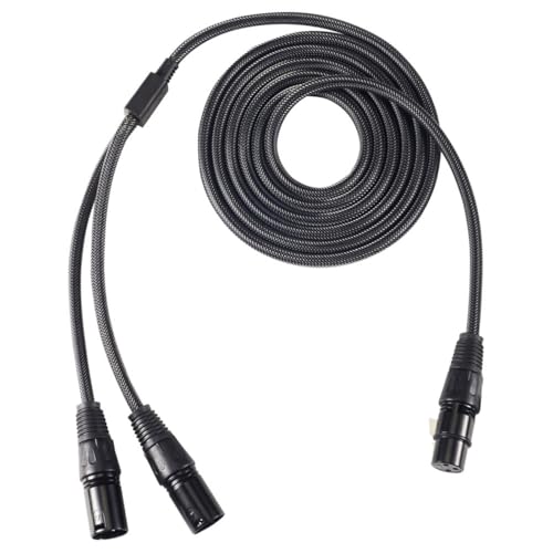 Beimus 6,35 mm auf 2XLR Splitterkabel, 2XLR-Stecker auf 6,35 mm Buchse, Y-Splitterkabel, Mikrofon-Splitterkabel für Verstärker von Beimus