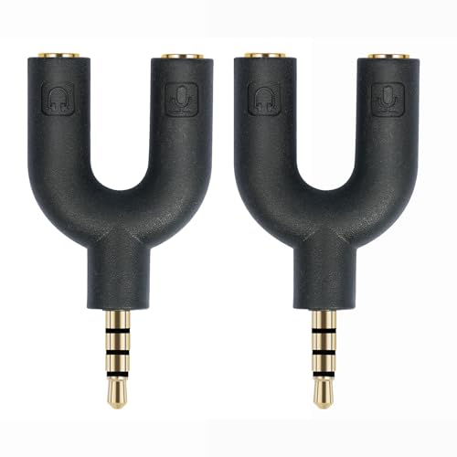 Beimus Kopfhörer-Mikrofon-Splitter, 3,5 mm TRRS-Audio-Splitterkabel für Mikrofon, Kopfhörer-Splitter-Adapter Beimus Kopfhörer-Mikrofon-Splitter, 3,5 mm TRRS-Audio-Splitterkabel für Mikrofon, Kopfhörer-Splitter-Adapter von Beimus