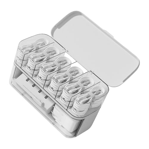 Beimus Schreibtisch-Kabel-Aufbewahrungsbox, 10 Fächer, hohe Kapazität, transparent, tragbares Zubehör für Zuhause und Büro von Beimus