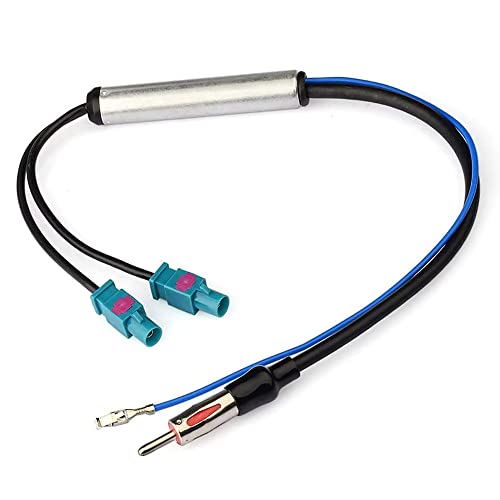 BeisDirect 18.1" Autoradio Antenne AM/FM Audio Radio Signal Verstärker Dual Fakra zu Din Autoradio Antenne Adapter Antenne Adapter Kompatibel für VW BMW (1 Stück) von BeisDirect