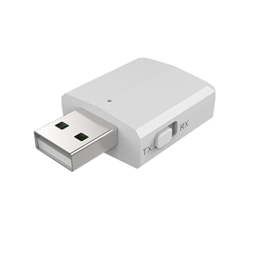 BeisDirect 3 in 1 USB Bluetooth 5.0 Audio Transmitter Receiver Adapter mit 3.5mm AUX Kabel für TV/Kopfhörer/PC/Auto/Heimstereo (Weiß) von BeisDirect