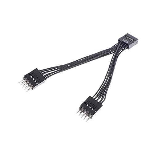BeisDirect 9Pin USB 2.0 Verlängerungskabel, USB Motherboard Kabel USB Header Verlängerungskabel 9Pin 1 Female zu 2 Male Y Splitter Kabel Schwarz - 12CM BeisDirect 9Pin USB 2.0 Verlängerungskabel, USB Motherboard Kabel USB Header Verlängerungskabel 9Pin 1 Female zu 2 Male Y Splitter Kabel Schwarz - 12CM von BeisDirect