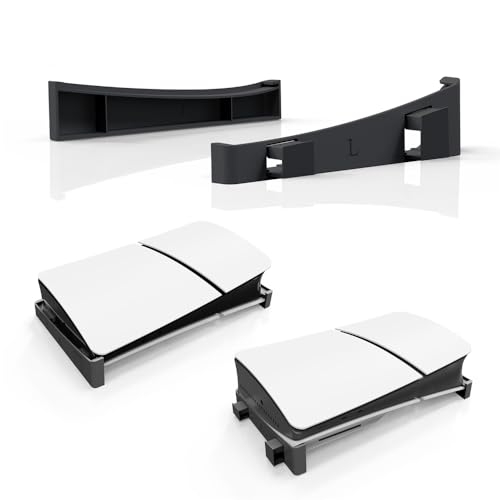 BeisDirect Horizontaler Ständer für Sony PS5 Slim Konsole, Basis Ständer kompatibel mit PS5 Disc & Digital Edition PS5 Slim Zubehör mit Anti-Rutsch-Mads (Schwarz) von BeisDirect