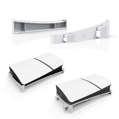 BeisDirect Horizontaler Ständer für Sony PS5 Slim Konsole, Basis Ständer kompatibel mit PS5 Disc & Digital Edition PS5 Slim Zubehör mit Anti-Rutsch-Mads (Weiß) von BeisDirect