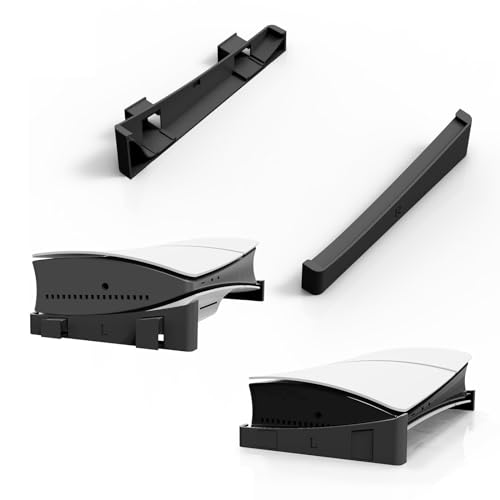 BeisDirect Horizontaler Ständer für Sony PS5 Slim Konsole, Basisständer kompatibel mit PS5 Disc & Digital Edition PS5 Slim Zubehör mit Anti-Rutsch-Mads (schwarz) von BeisDirect