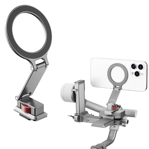 BeisDirect Mag-safe Magnetische Handyhalterung für DJI RS4 Mini Gimbal Stabilisator Cold Shoe Holder Adapter für iPhone 16 15 14 Android Handy Schnellverschluss Klappbarer Telefonständer (Arca Cold von BeisDirect