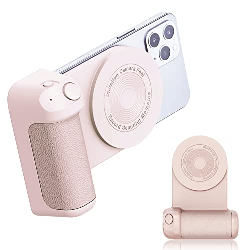 BeisDirect Magnetisch Smartphone CapGrip Handy Selfie Stick Magnetische drahtlose Ladegeräte Kameragriff Stabilisator Bluetooth Kamera Telefon Fotografie Stand Für iPhone Samsung Huawei (Rosa) von BeisDirect