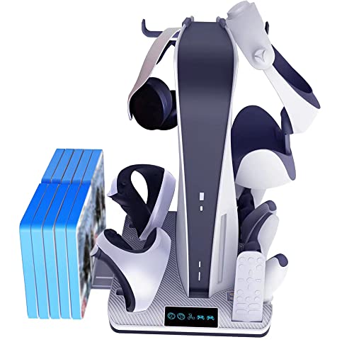 BeisDirect Multifunktionaler Ladestation Kompatibel mit PS5 Konsole mit Dual Controller Ladestation VR2 Helmaufbewahrung für PS VR2 Griff Ladestation von BeisDirect