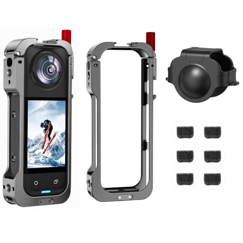 BeisDirect Schützender Rahmenkäfig für Insta360 X5 Schutzhülle aus Metall mit Silikon-Objektivdeckel und 6 Mikrofon-Windmuff für Insta 360 X5 Action-Kamera-Zubehör BeisDirect Schützender Rahmenkäfig für Insta360 X5 Schutzhülle aus Metall mit Silikon-Objektivdeckel und 6 Mikrofon-Windmuff für Insta 360 X5 Action-Kamera-Zubehör von BeisDirect