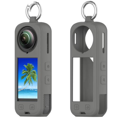 BeisDirect Silikon-Schutzhülle für Insta360 X5, weiche Schutzhülle mit Haken, Silikon-Schutzhülle für Insta 360 X5 Panorama-Action-Kamera (Dunkelgrau) von BeisDirect