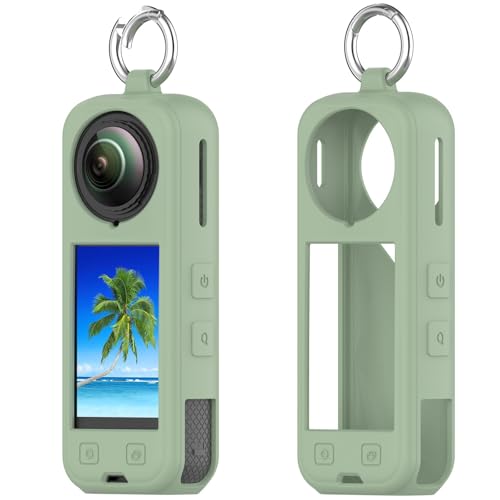BeisDirect Silikon-Schutzhülle für Insta360 X5, weiche Schutzhülle mit Haken, Silikon-Schutzhülle für Insta 360 X5 Panorama-Action-Kamera (Grün) von BeisDirect
