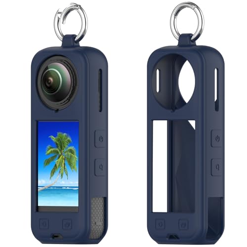 BeisDirect Silikon-Schutzhülle für Insta360 X5, weiche Schutzhülle mit Haken, Silikon-Schutzhülle für Insta 360 X5 Panorama-Action-Kamera (Mitternachtsblau) von BeisDirect