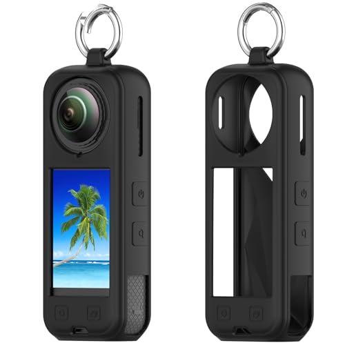 BeisDirect Silikon-Schutzhülle für Insta360 X5, weiche Schutzhülle mit Haken, Silikon-Schutzhülle für Insta 360 X5 Panorama-Action-Kamera (Schwarz) von BeisDirect