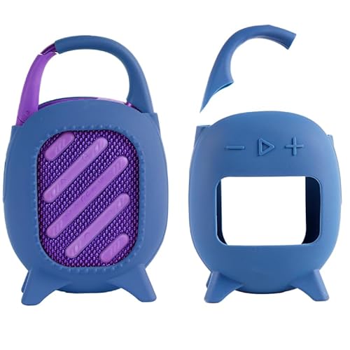 BeisDirect Silikon-Schutzhülle für JBL Clip 5, tragbarer Bluetooth-Lautsprecher, tragbare Reise-Tragetasche, Schutzhülle, Stand-Up-Hülle für JBL Clip5 Audio-Zubehör (blau) von BeisDirect