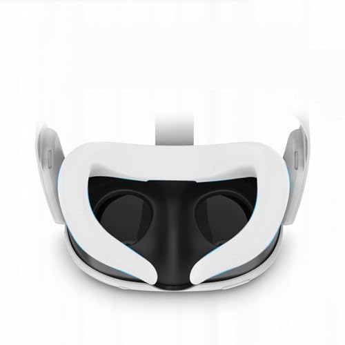 BeisDirect Silikon-VR-Gesichtsabdeckung, kompatibel mit Meta Quest 3 VR-Headset, Anti-Licht-Auslauf, schweißfest, wasserdicht, Ersatz-Gesichtsabdeckung, VR-Zubehör für Meta Quest 3 (Weiß) von BeisDirect