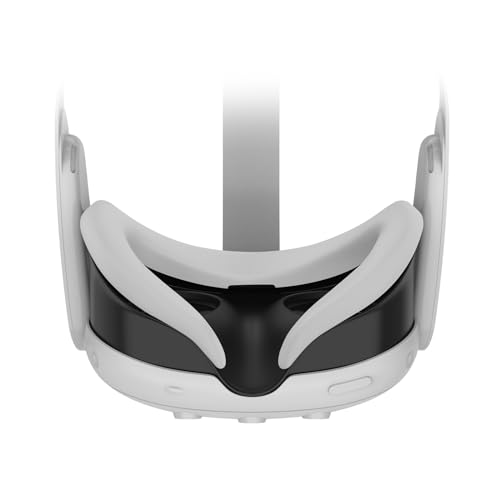 BeisDirect Silikon-VR-Gesichtsabdeckung, kompatibel mit Meta Quest 3 VR-Headset, Anti-Licht-Auslauf, schweißfest, wasserdicht, Ersatz-Gesichtsabdeckung, VR-Zubehör für Meta Quest 3 (grau) von BeisDirect