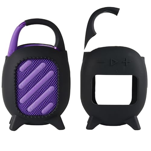 BeisDirect Silikonhülle für JBL Clip 5, tragbarer Bluetooth-Lautsprecher, tragbare Reise-Tragetasche, Schutzhülle, Schutzhülle, Stand-Up-Hülle für JBL Clip5 Audio-Zubehör (schwarz) von BeisDirect