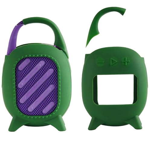 BeisDirect Silikonhülle für JBL Clip 5, tragbarer Bluetooth-Lautsprecher, tragbare Reise-Tragetasche, Schutzhülle, Stand-Up-Hülle für JBL Clip5 Audio-Zubehör (grün) von BeisDirect